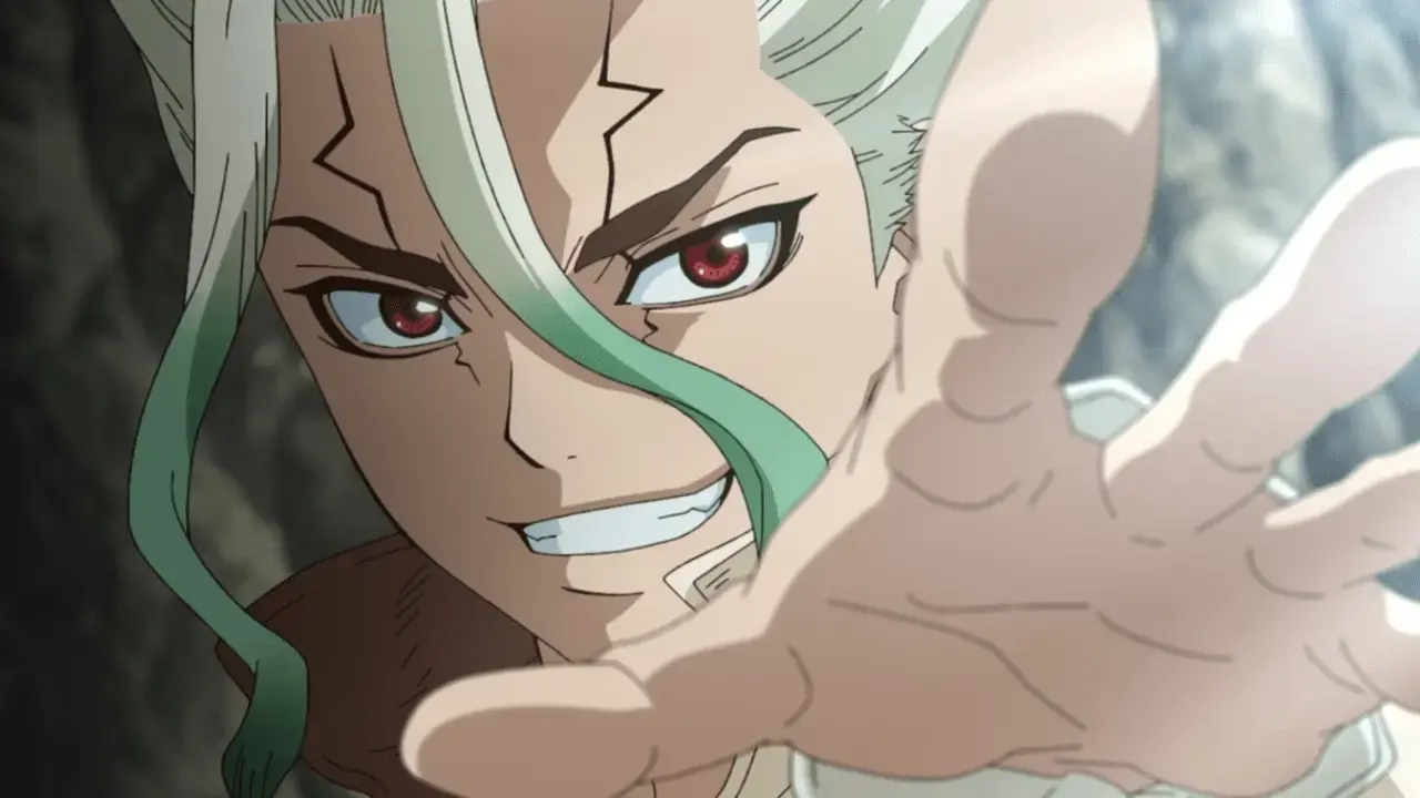 Senku Ishigami as seen in the Dr. STONE anime series