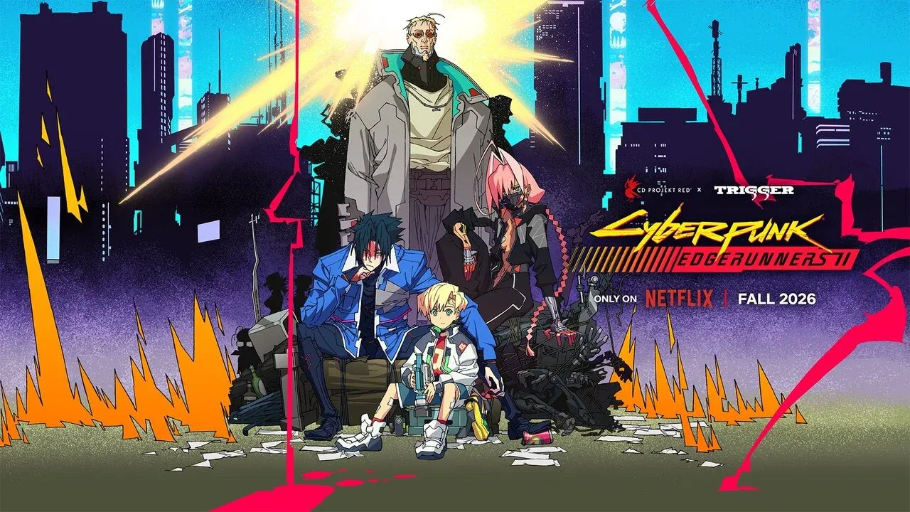 The four main characters of the anime as seen in the key visual.