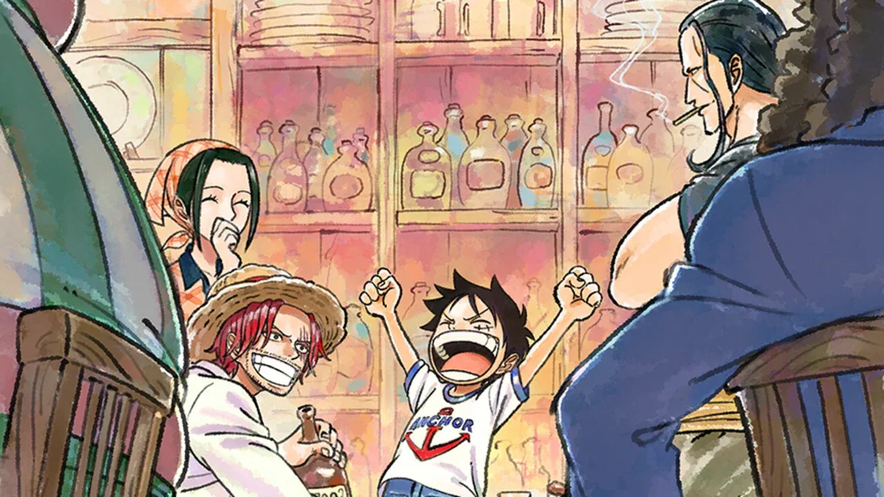 Luffy and Shanks as seen in the new concept art. 
