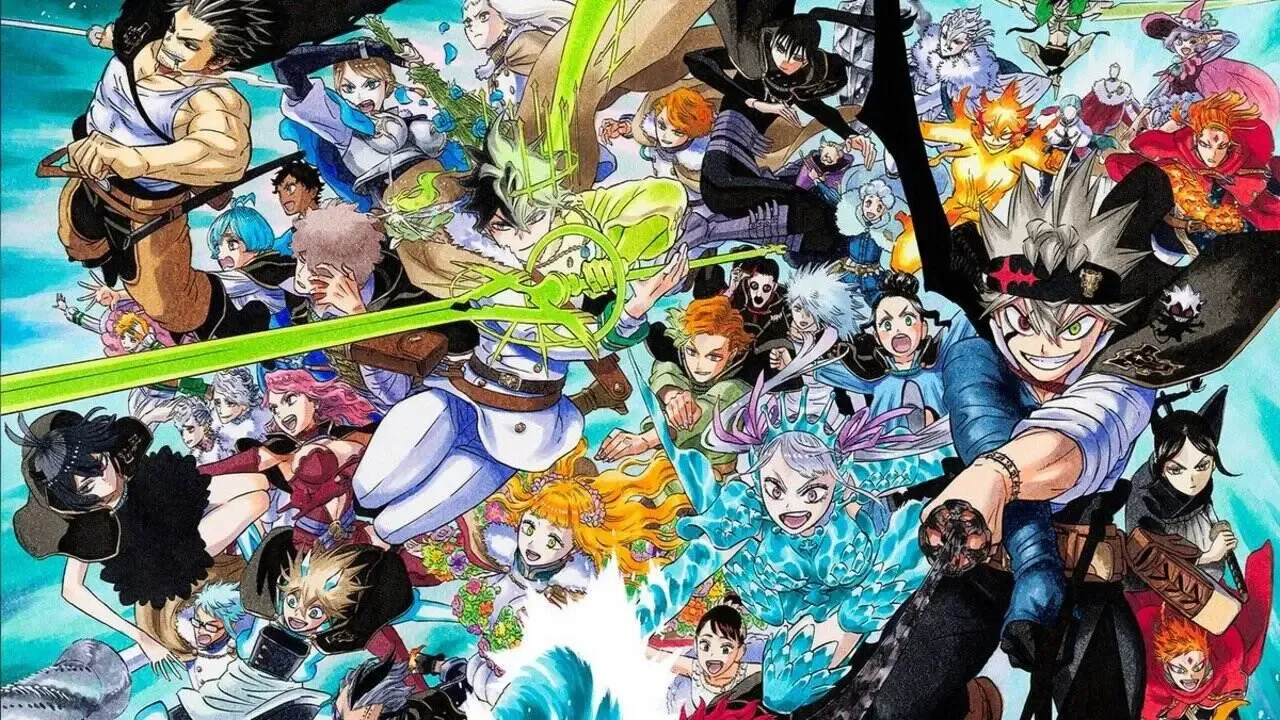 Black Clover characters as seen in the Jump Giga illustration. 