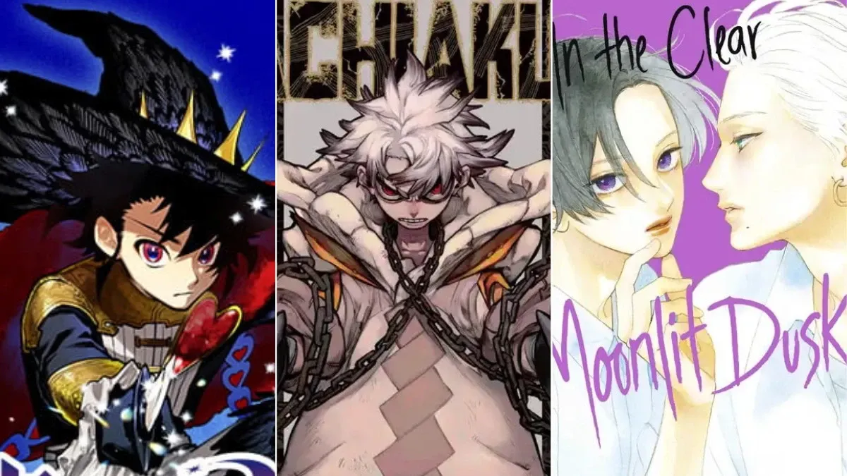 Ichi the Witch, Gachiakuta and In the Clear Moonlit Dusk Manga covers