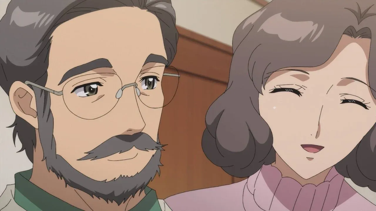 Yuri's father and mother as seen in the new anime episode.