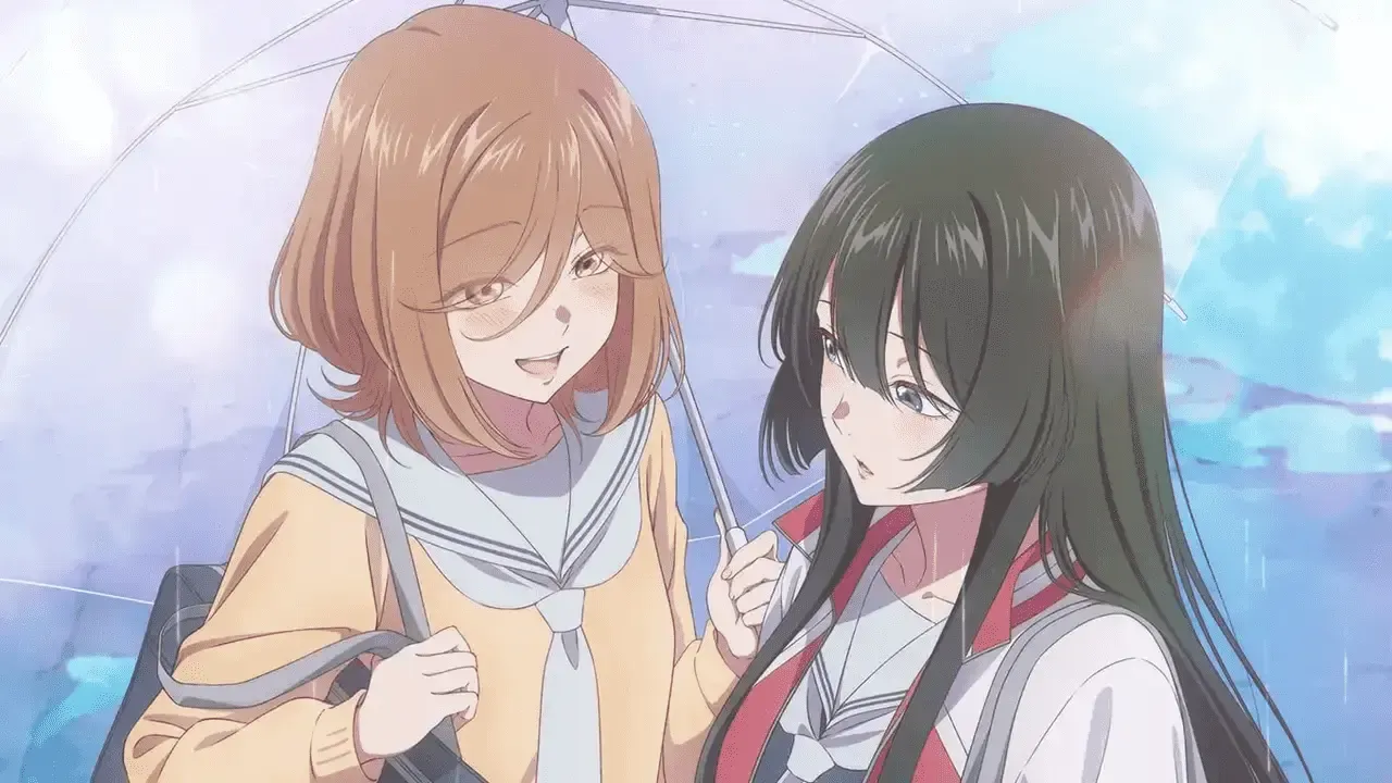 Yuri anime “The Moon on a Rainy Night” unveils main staff and collab visual