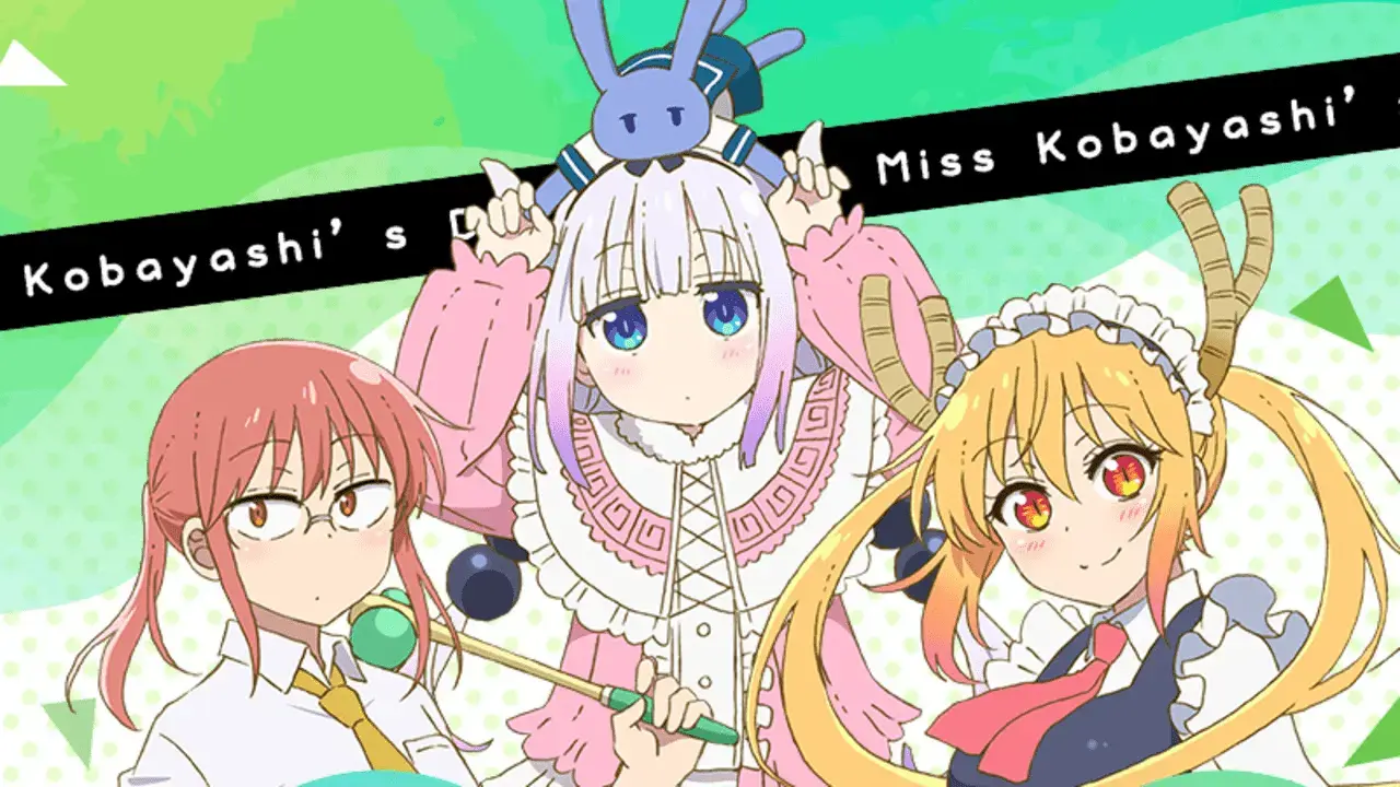 Kobayashi, Kanna, and Tohru as seen in the anime.