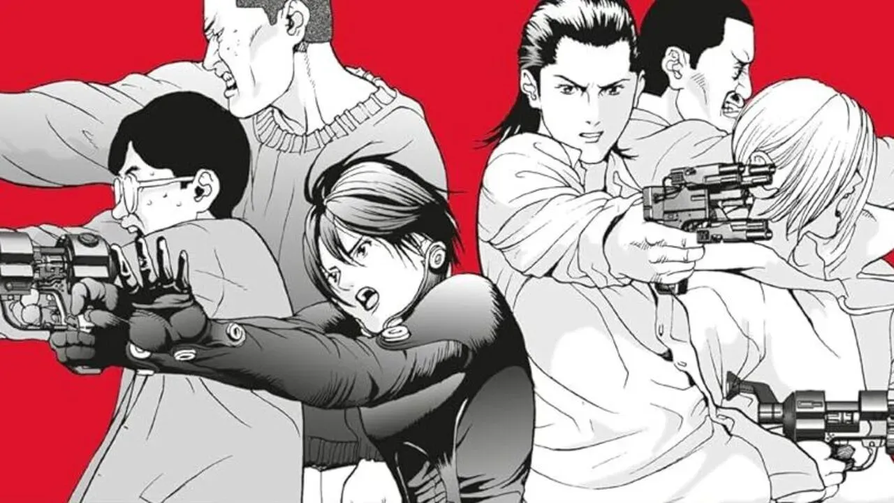 Gantz manga characters as seen on the manga cover.