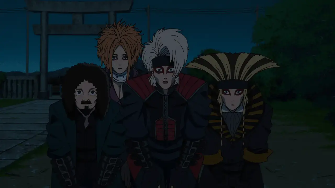 Hayasii band members as seen in the anime.