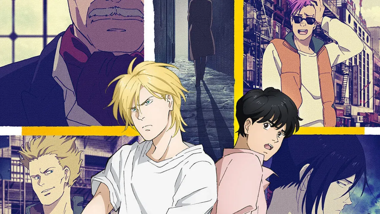Ash and Eiji as seen in the anime's key visual.