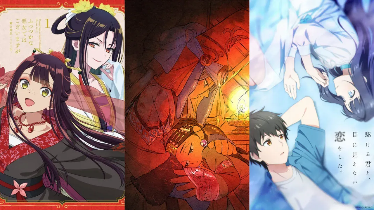 Key visuals from three of the anime in this list.