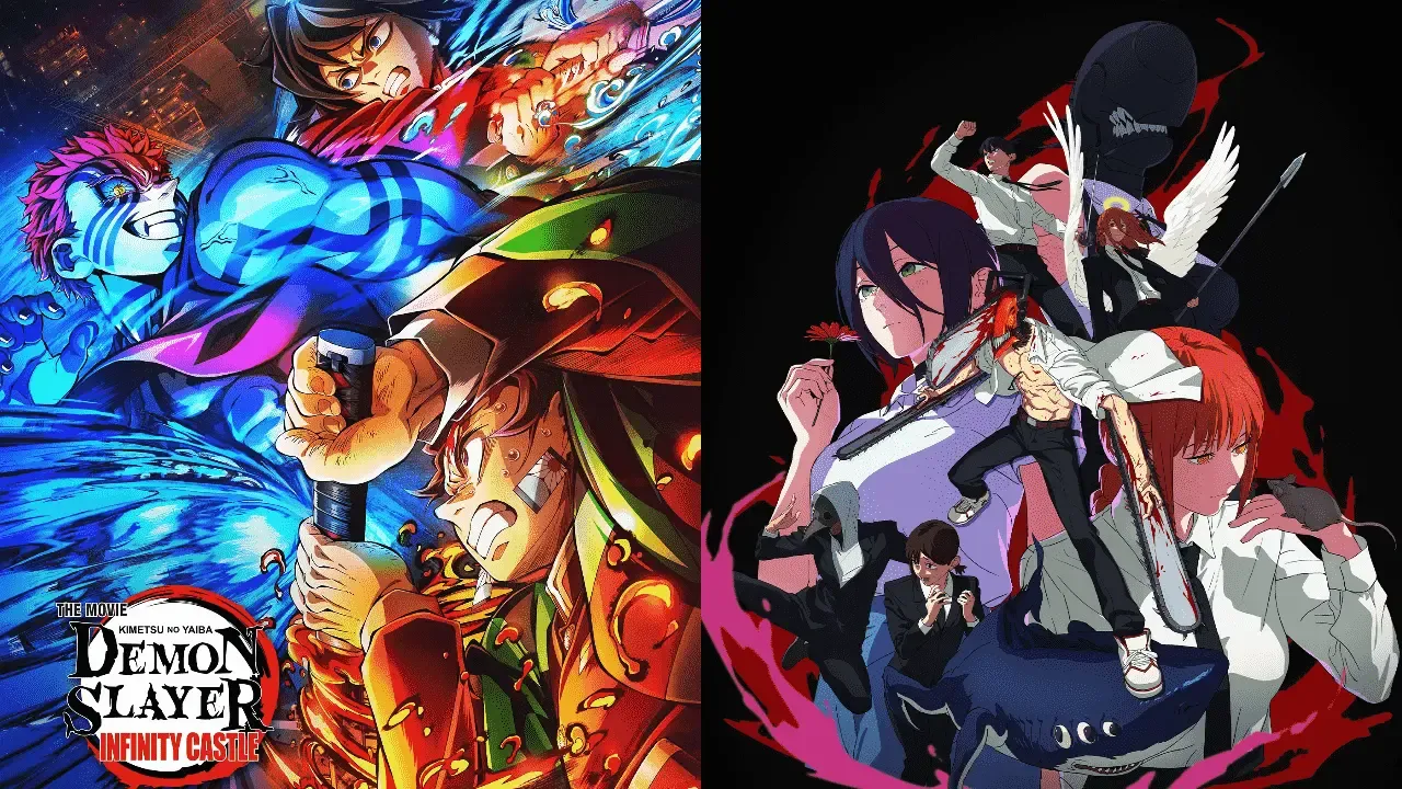 Akaza's Return and Reze Arc movie posters. 