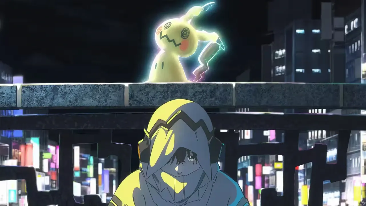 The protagonist and his partner Mimikyu as seen in the key visual.