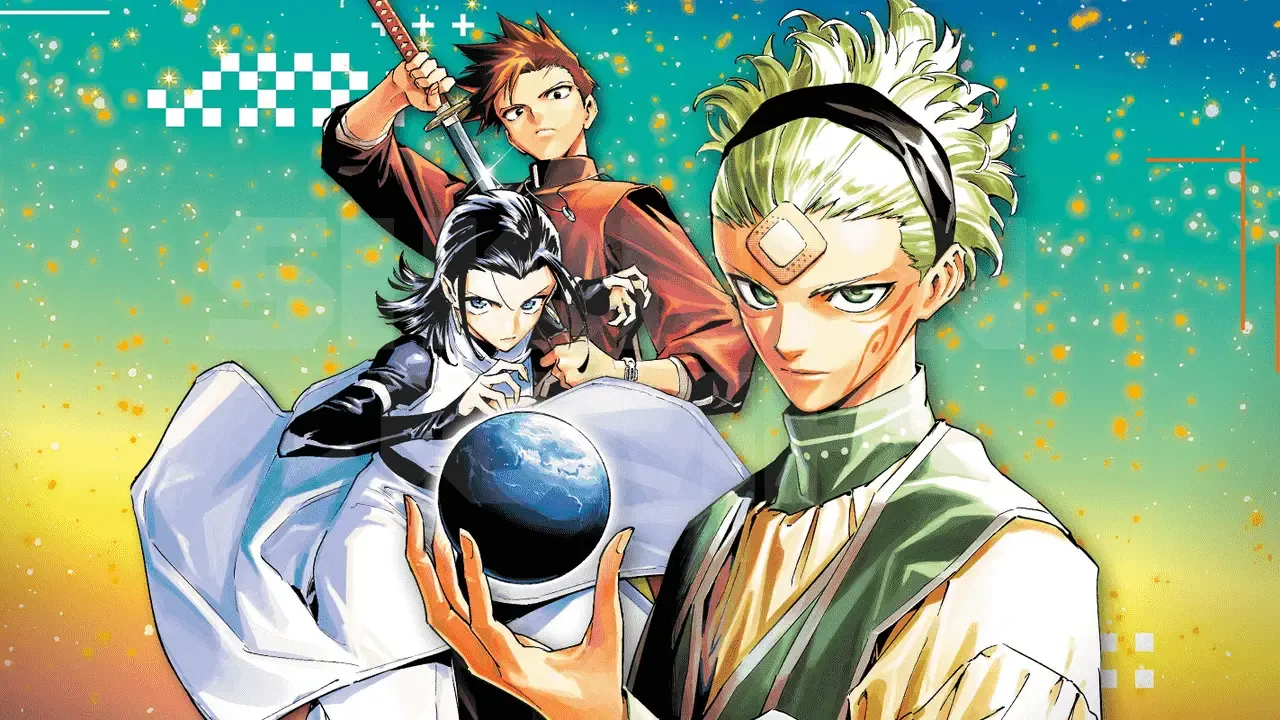 Yuka, Tsurugi, and Maru as seen in the manga.