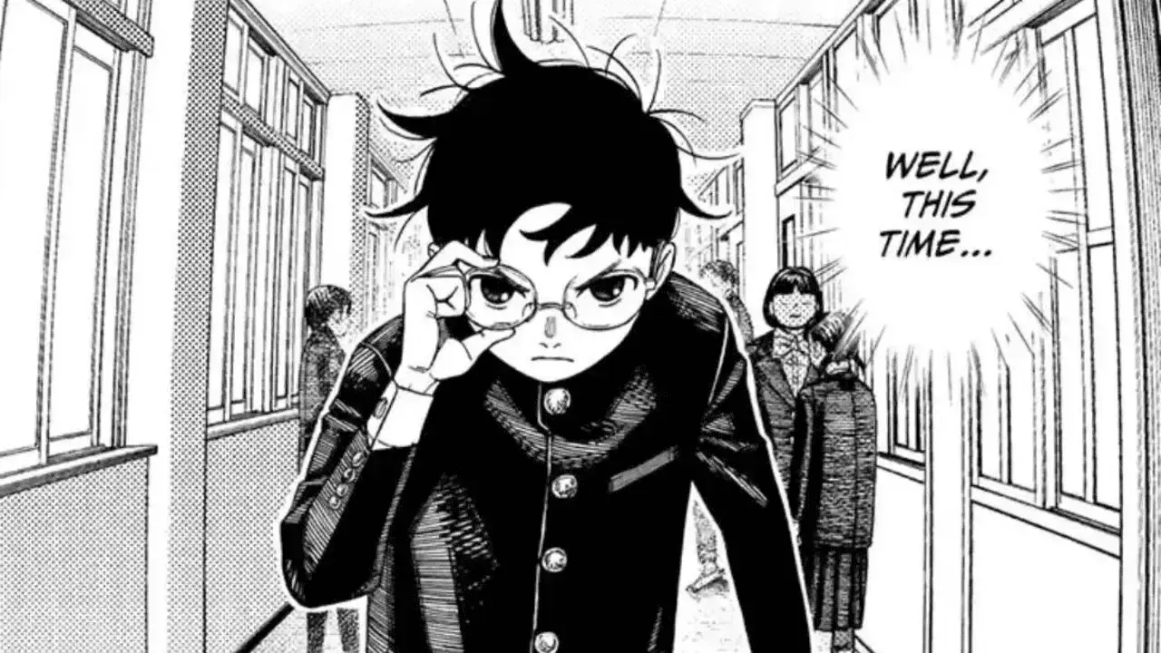 Okarun tries to talk to Momo in Dandadan Chapter 213