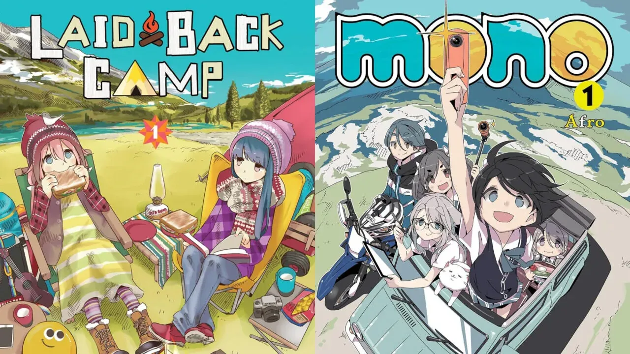 Laid-Back Camp Vol 1 and mono Vol 1 covers.