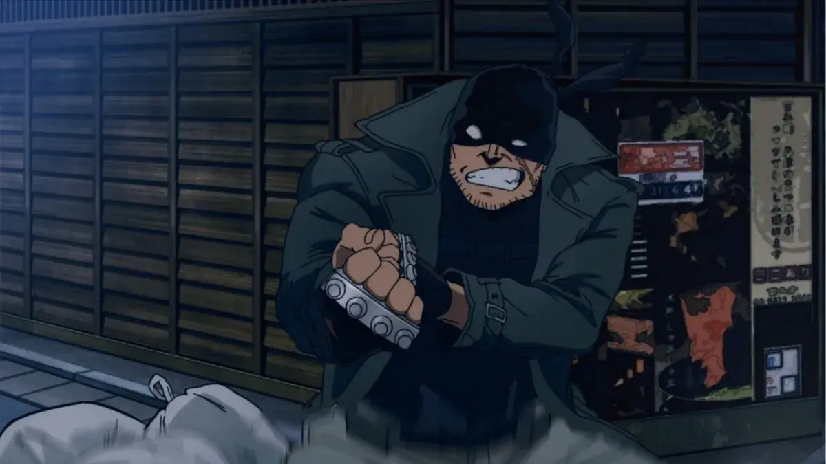 Image is of Knuckleduster from My Hero Academia: Vigilantes.