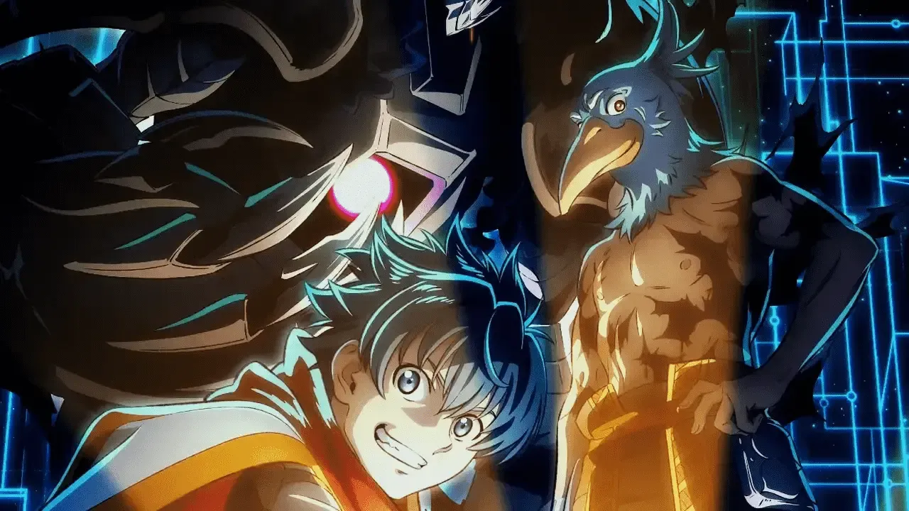 Rakuro, Sanraku, and the mysterious figure as seen in the visual.