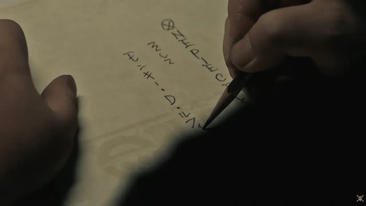 Oda writes down the secret of the One Piece.