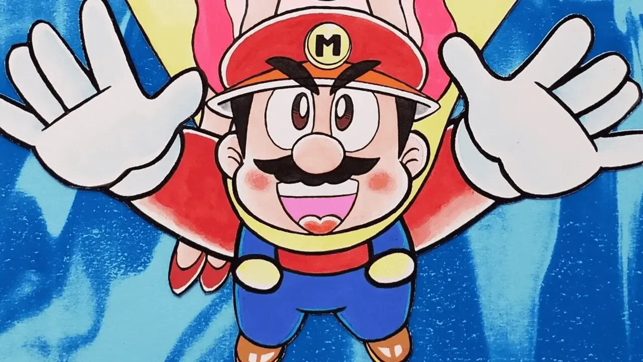 Mario as seen in one of Kazuki Motoyama's illustrations.