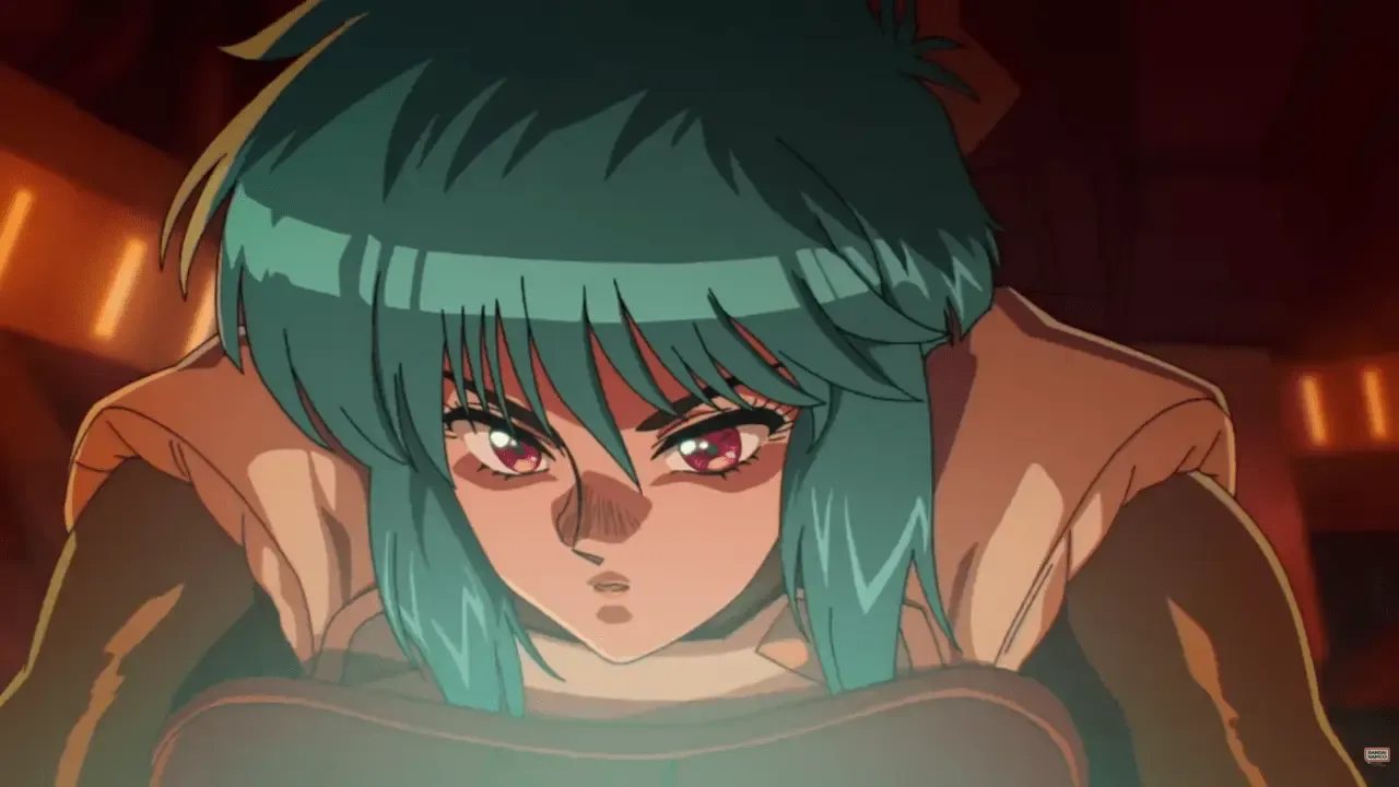 Mokoto Kusanagi as seen in the trailer of The Ghost in the Shell anime.