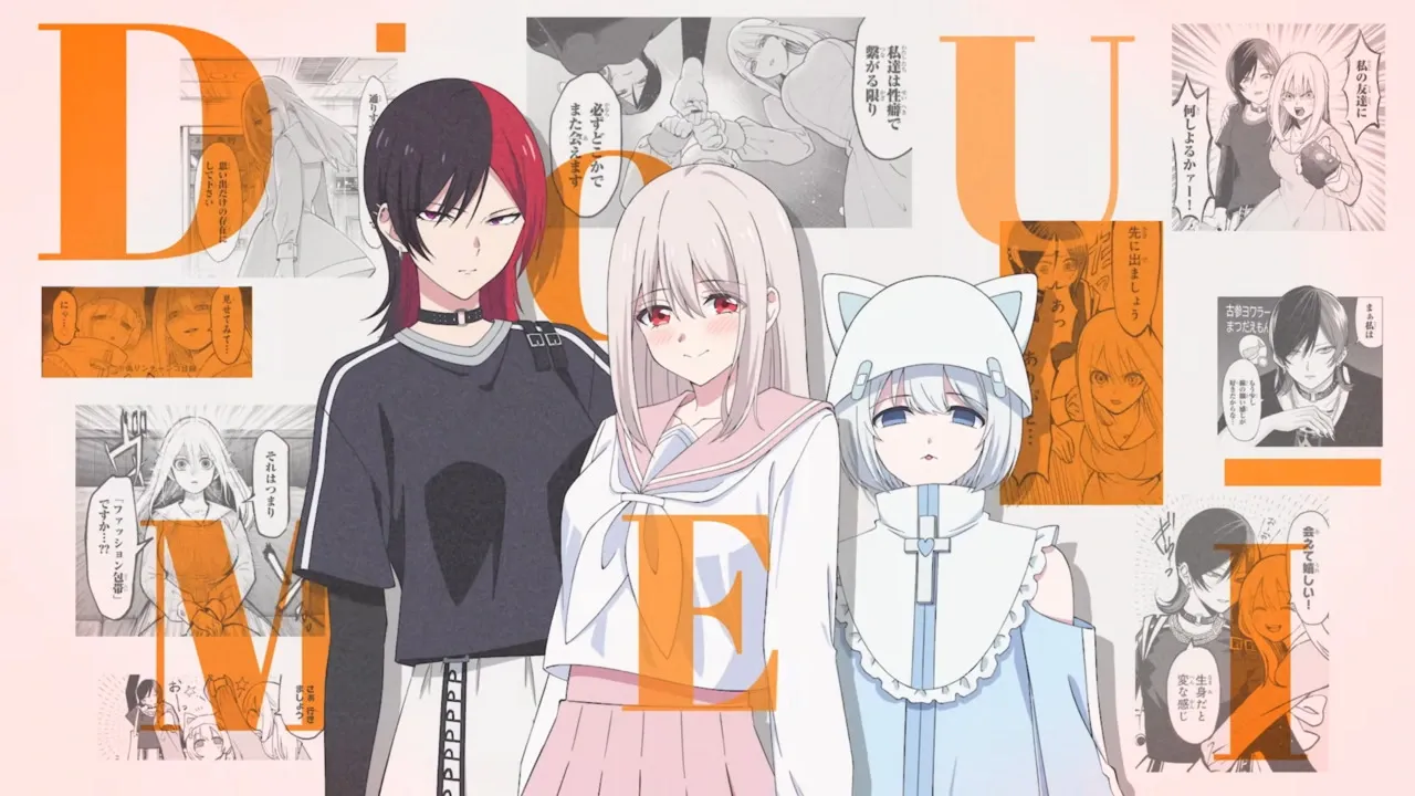The two new characters as seen with the anime's protagonist Riyo.