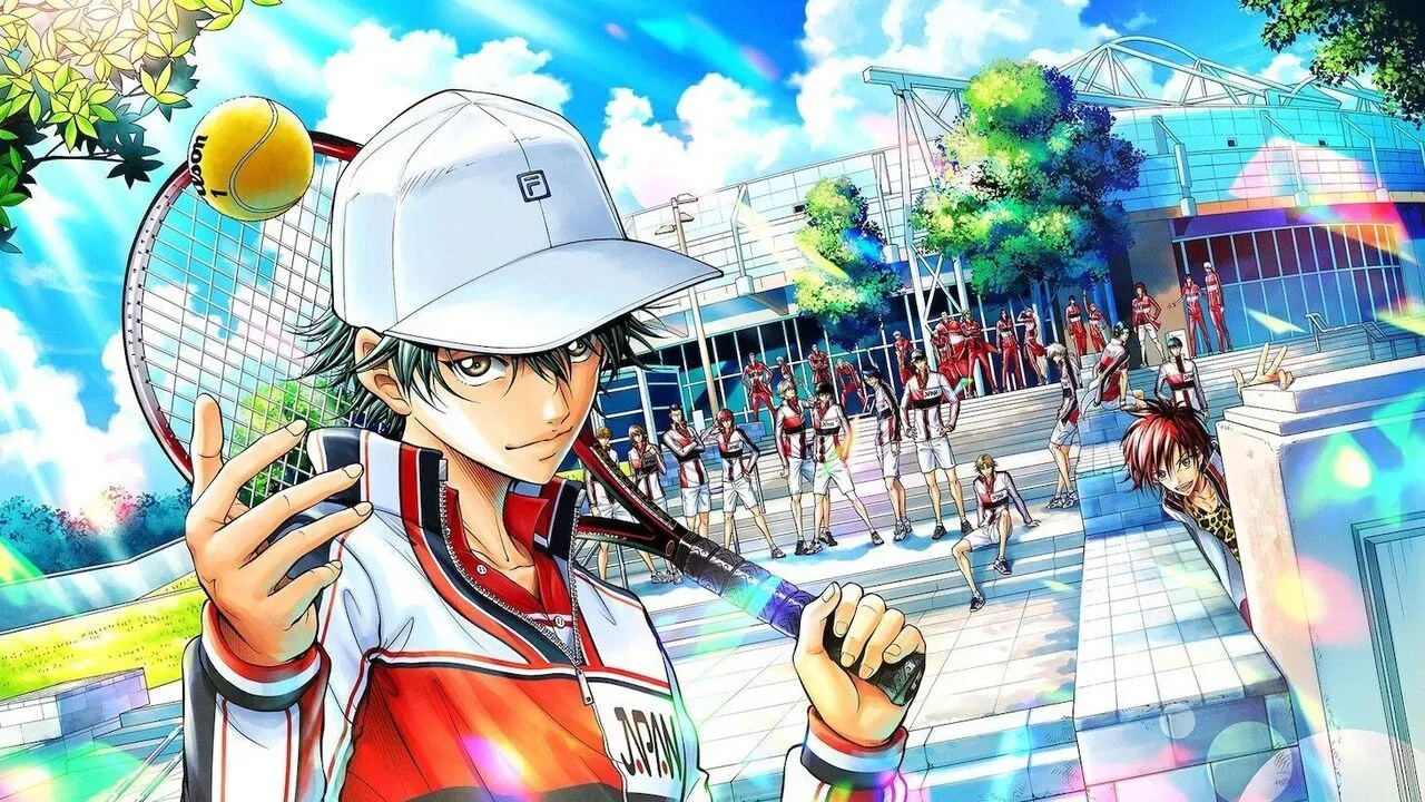 The manga characters as seen in the celebratory illustration.