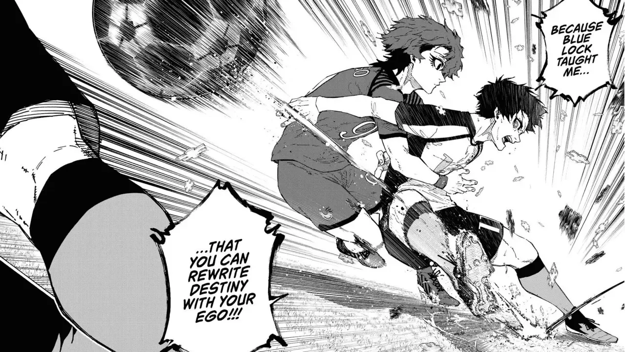 Isagi and Hugo clash. 