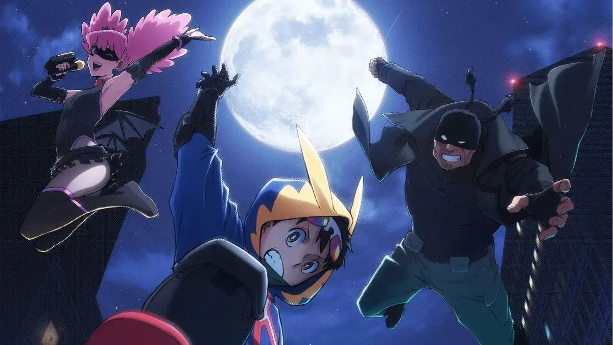 Image is of the main characters from My Hero Academia: Vigilantes.