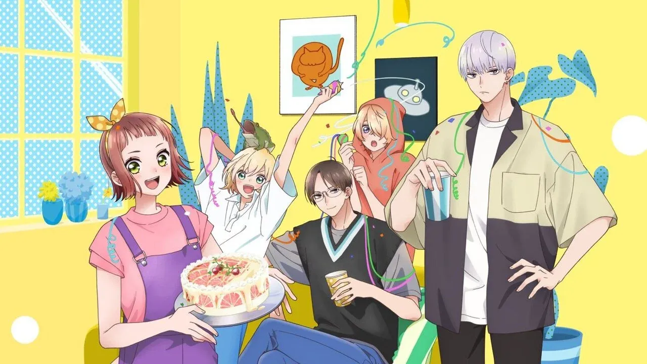 Ito, Gen, Raku, Shu, and Rui as seen in the anime's key visual.