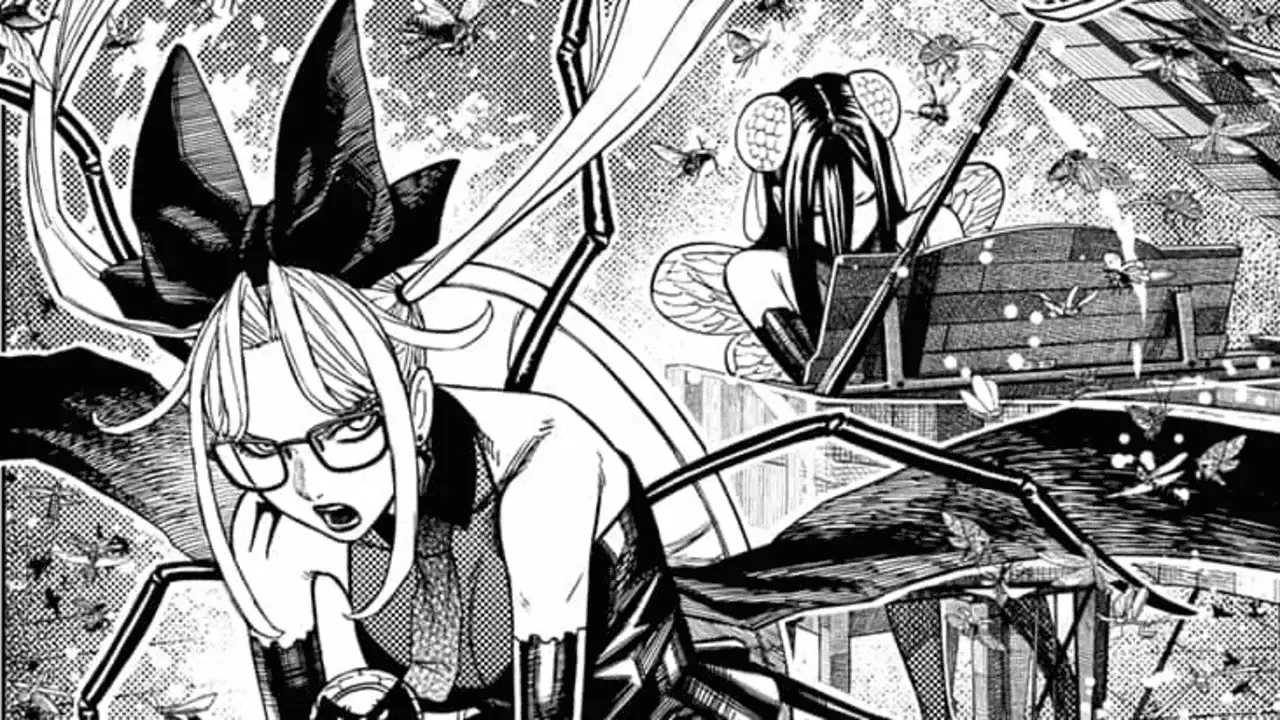 The Red Baron and his lackeys gang up on Rin and Kouki in Dandadan Chapter 223